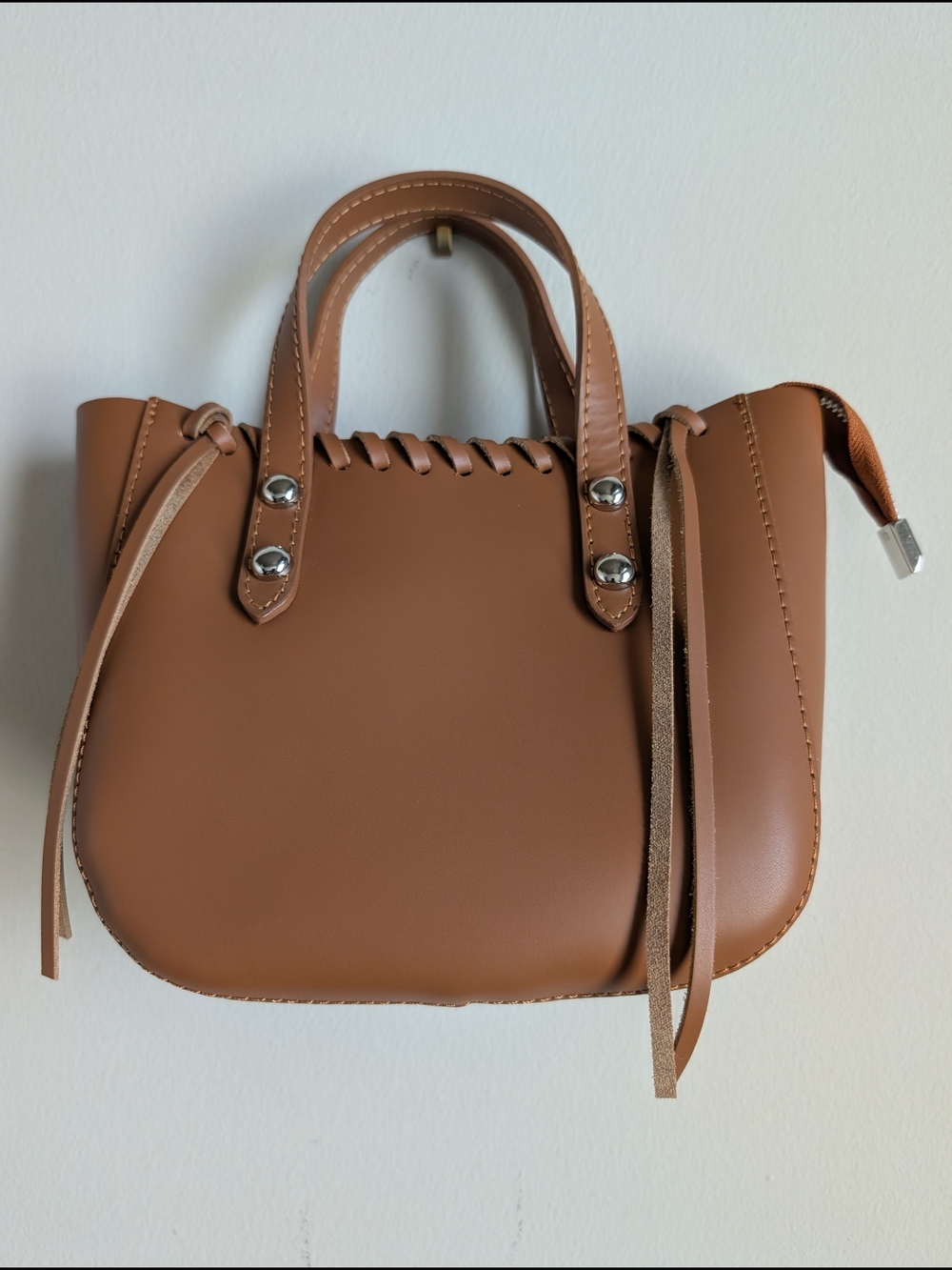 NWOT Giorgio Costa Borse In pelle Made In Italy Classic Tan Top Handle Mini Tote